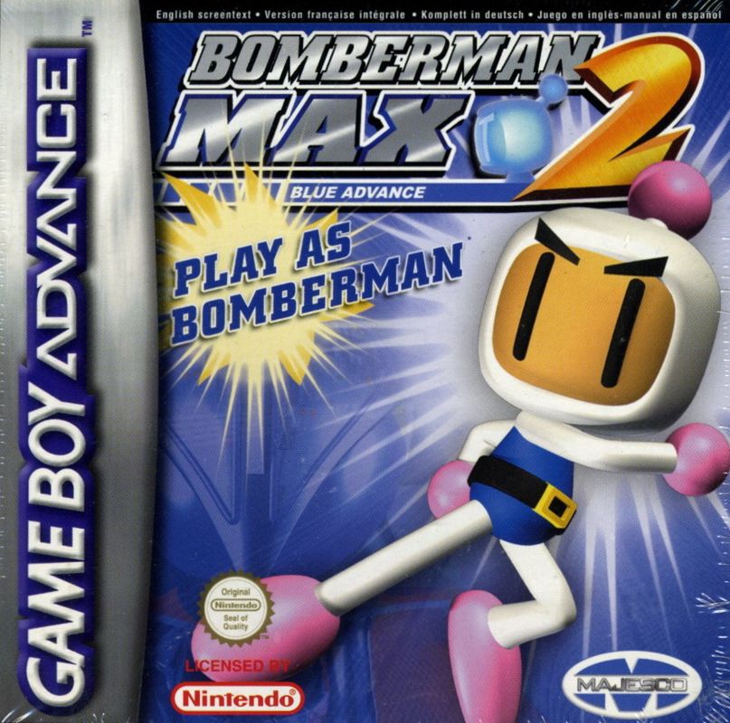 Bomberman Max 2: Blue Advance box art for GameBoy Advance